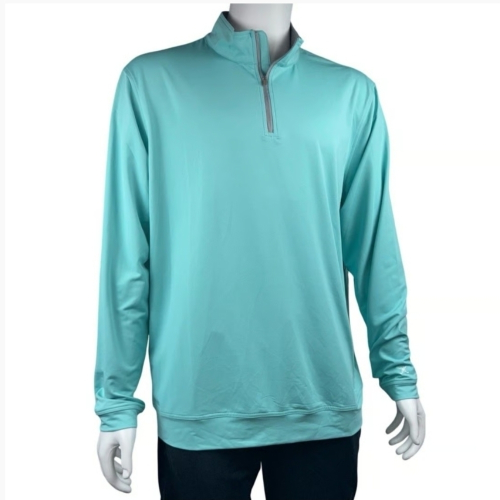 Kenneth Cole Golf Mens Size 2XL Green Performance Wicking Quarter Zip 102025 - Picture 2 of 9